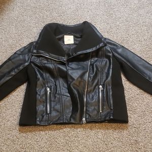 Thread and supply faux leather jacket worn twice